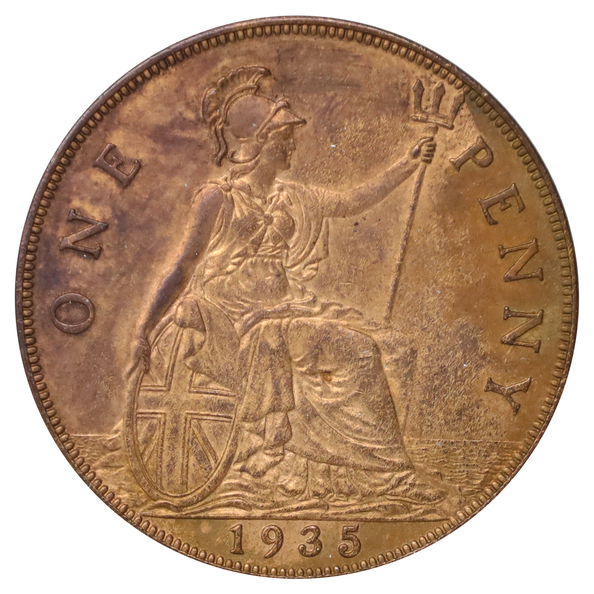 Great Britain 1935 Penny Uncirculated (MS60)