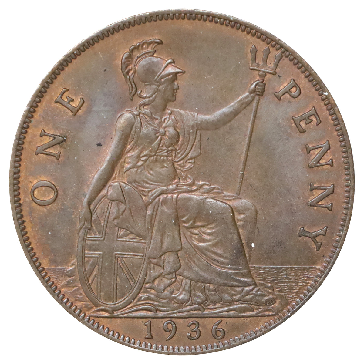 Great Britain 1936 Penny AU-UNC (AU55)