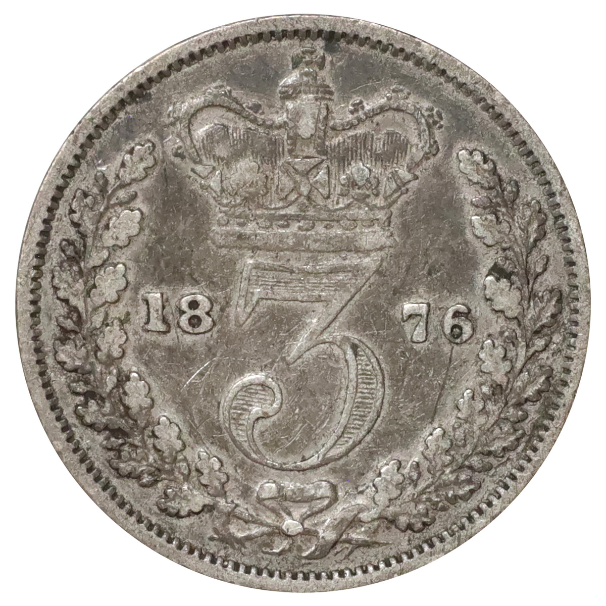 Great Britain 1876 3 Pence Fine (F12)