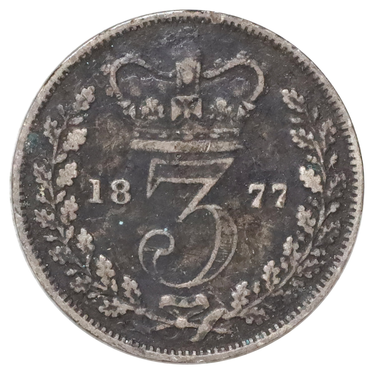 Great Britain 1877 3 Pence Fine (F12)