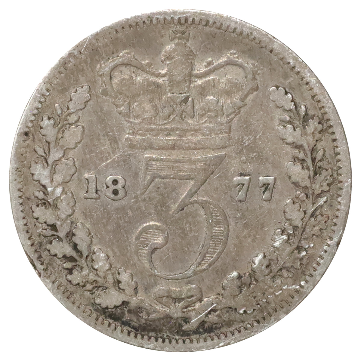 Great Britain 1877 3 Pence Very Good (VG8)