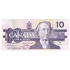 BC-57a 1989 Canada $10 Thiessen-Crow, ATA, Almost Uncirculated (AU50)