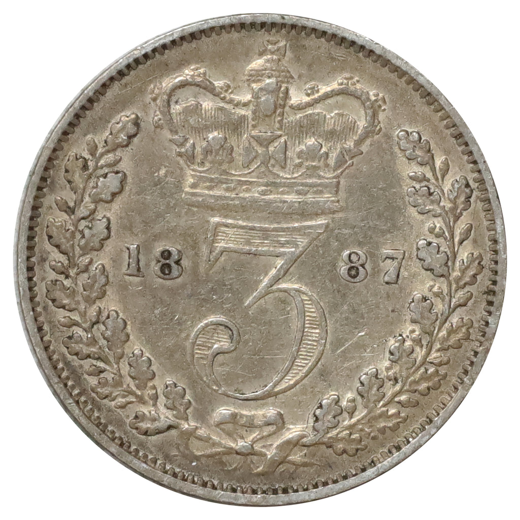 Great Britain 1887 Young Head 3 Pence VF-EF (VF30)