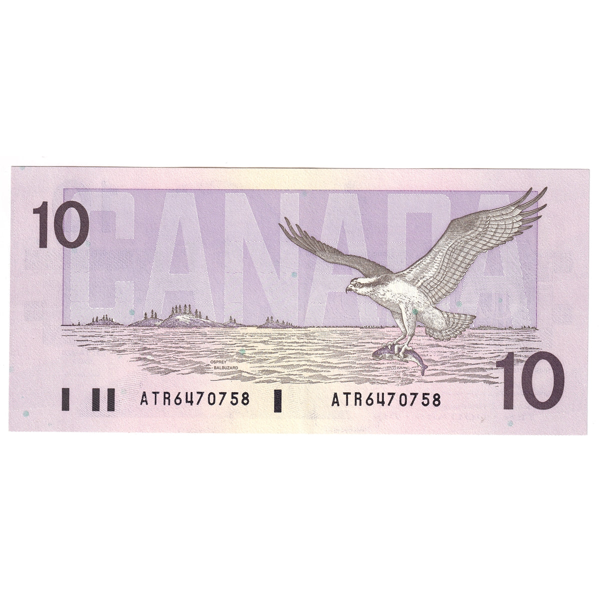 BC-57a 1989 Canada $10 Thiessen-Crow, ATR, Almost Uncirculated (AU50)