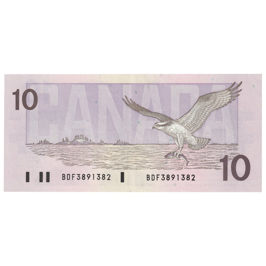 BC-57a 1989 Canada $10 Thiessen-Crow, BDF, AU