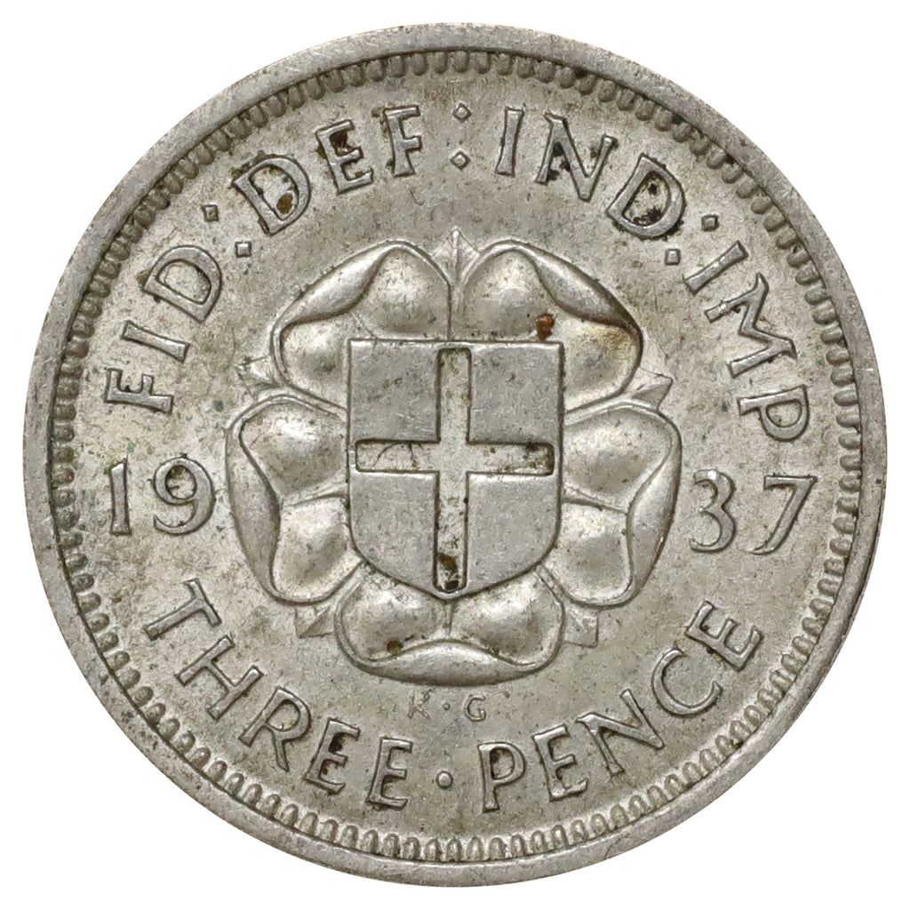 Great Britain 1937 Silver 3 Pence EF-AU (EF45)