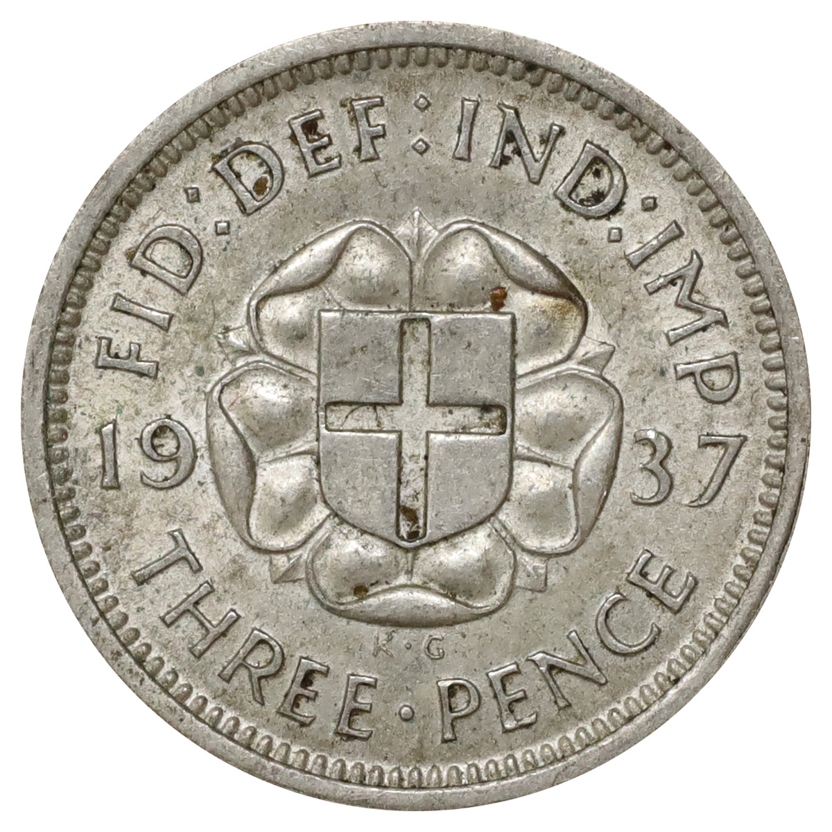 Great Britain 1937 Silver 3 Pence EF-AU (EF45)