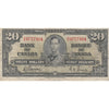 BC-25b 1937 Canada $20 Gordon-Towers, D/E, VG-F (VG10)