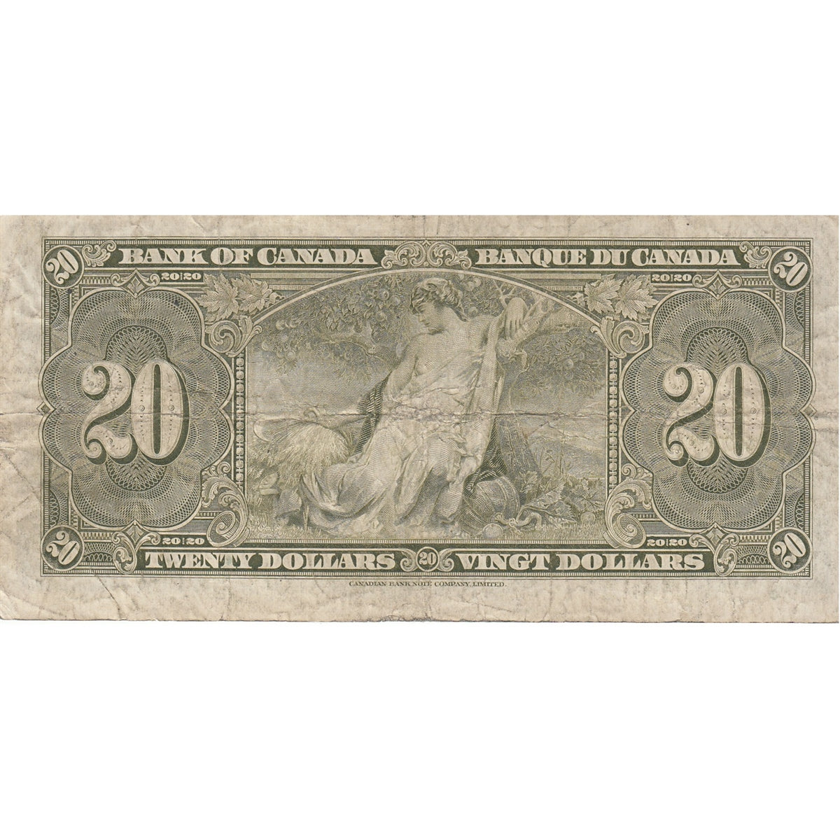 BC-25b 1937 Canada $20 Gordon-Towers, D/E, VG-F (VG10)