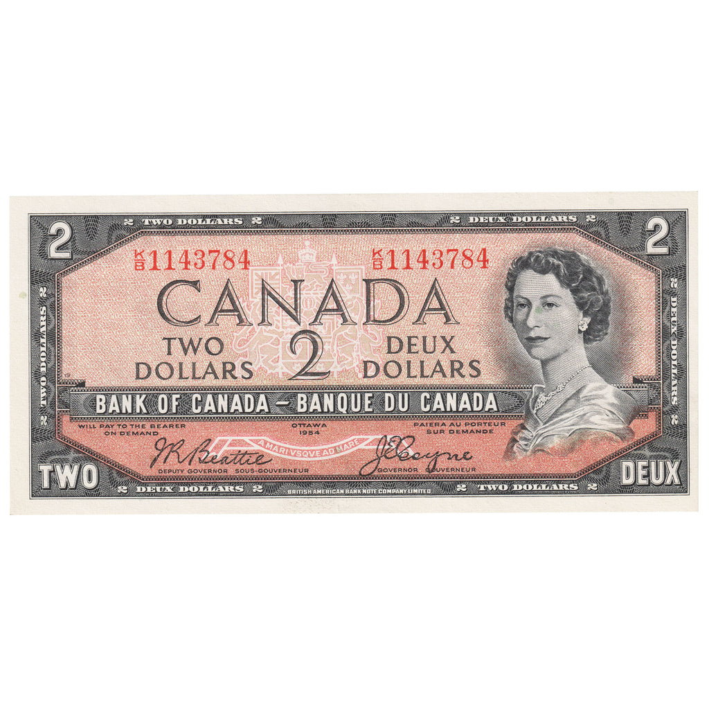 BC-38a 1954 Canada $2 Beattie-Coyne, K/B, Uncirculated (MS60)