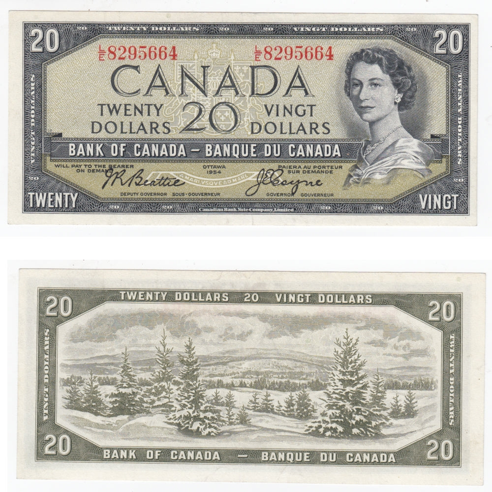 BC-41a 1954 Canada $20 Beattie-Coyne, L/E, VF-EF (VF30)