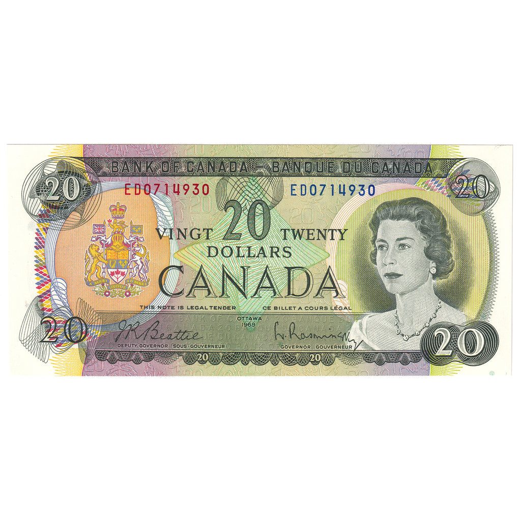 BC-50a 1969 Canada $20 Beattie-Rasminsky, ED, CUNC
