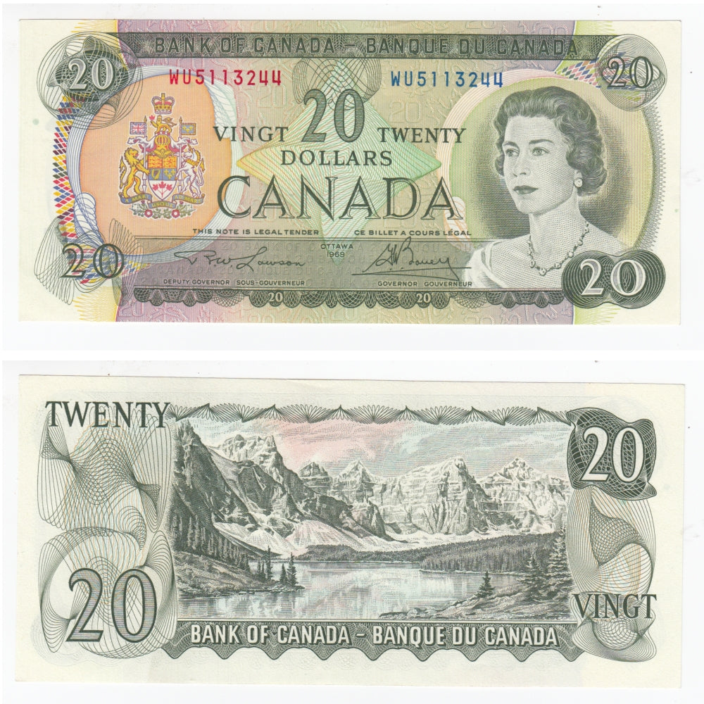 BC-50b 1969 Canada $20 Lawson-Bouey, WU, AU-UNC (AU55)