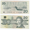BC-58aA 1991 Canada $20 Thiessen-Crow, EIX w/o Serifs, Circ