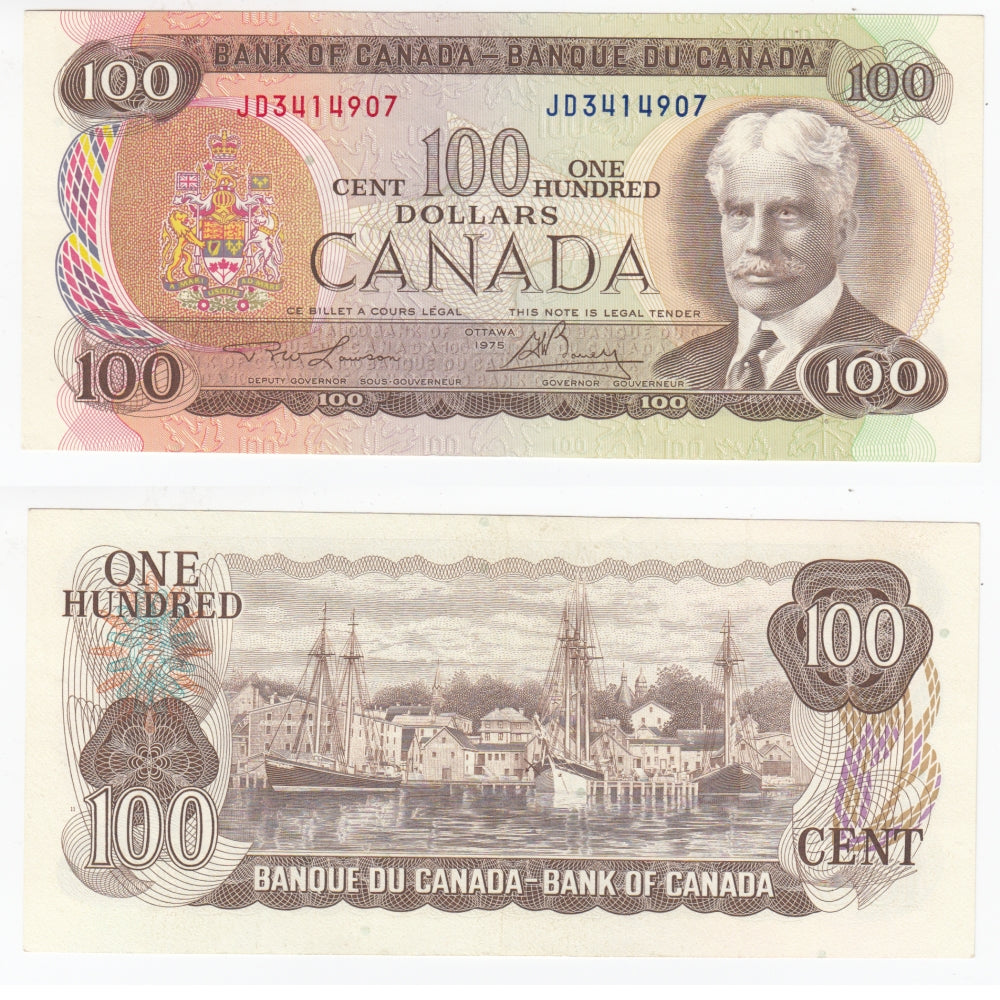 BC-52a 1975 Canada $100 Lawson-Bouey, JD, VF-EF (VF30)
