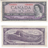 BC-40b 1954 Canada $10 Beattie-Rasminsky, J/T, EF-AU (EF45)