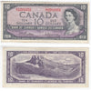 BC-40b 1954 Canada $10 Beattie-Rasminsky, S/T, Very Fine (VF20)