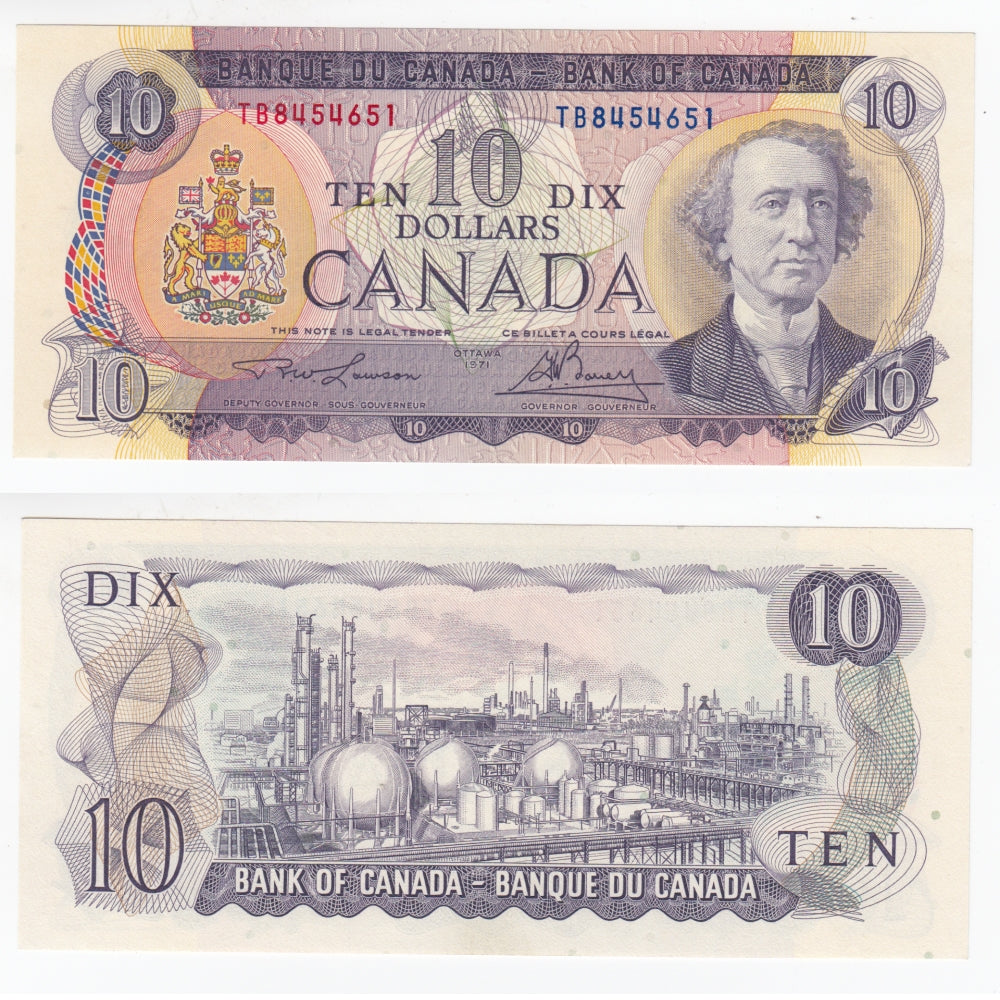 BC-49c 1971 Canada $10 Lawson-Bouey, TB, AU-UNC (AU55)