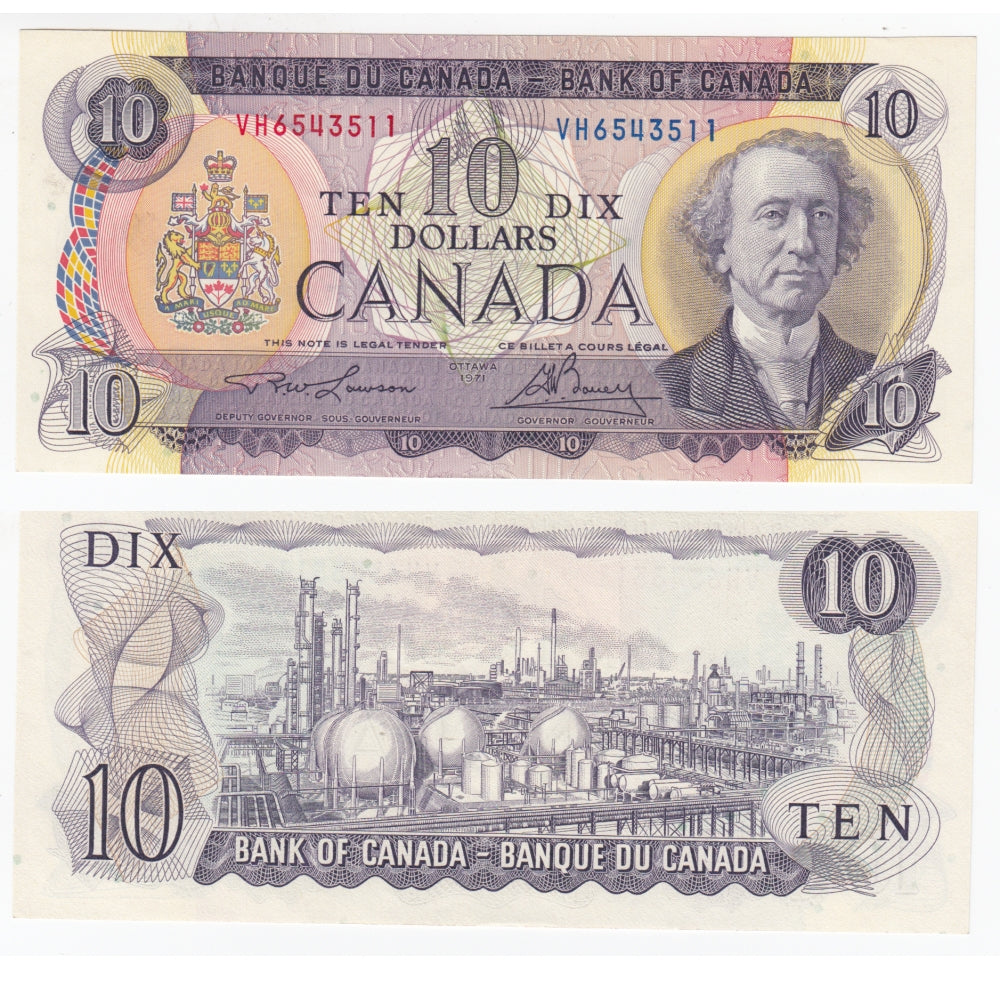BC-49c 1971 Canada $10 Lawson-Bouey, VH, AU-UNC (AU55)