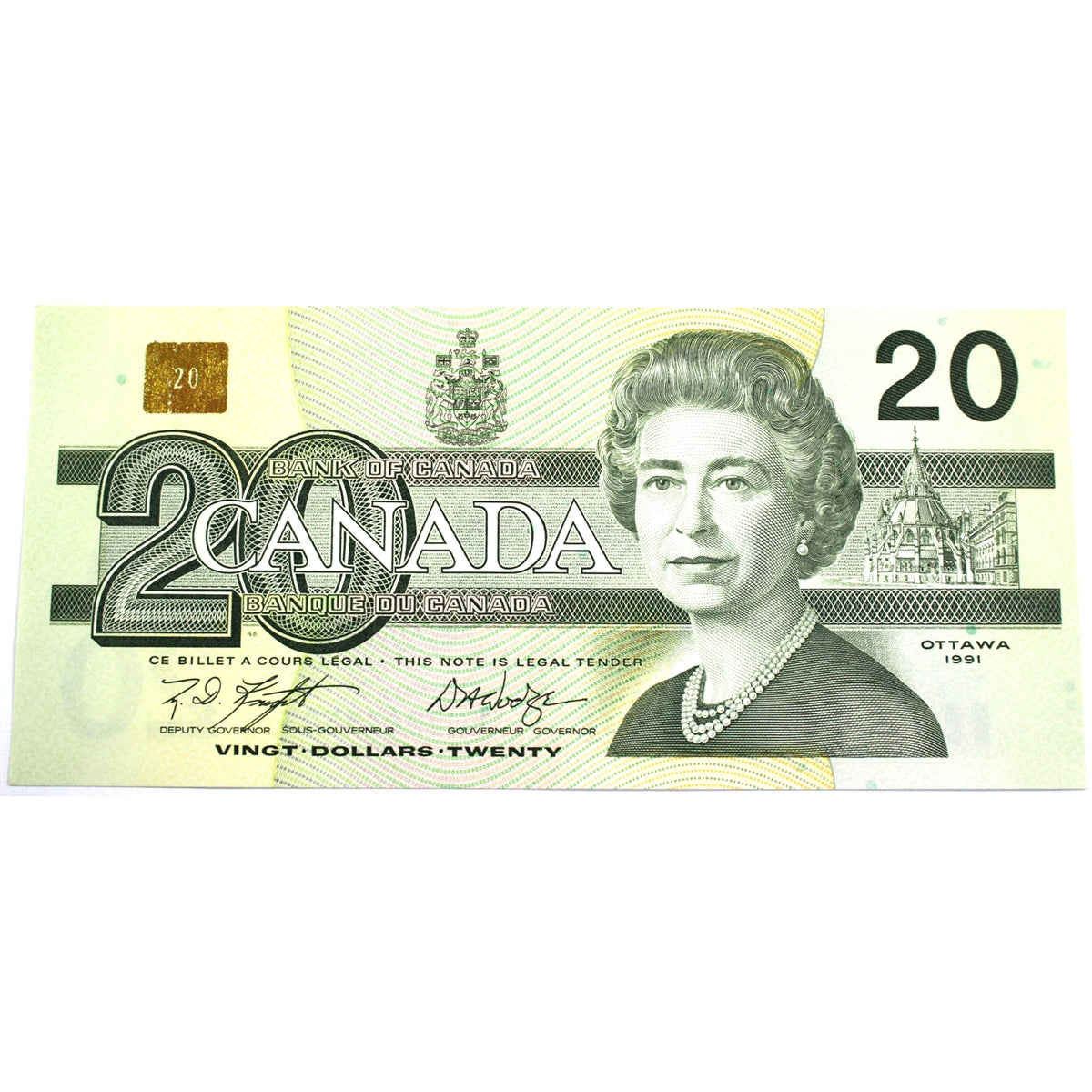 BC-58d 1991 Canada $20 Knight-Dodge, EWD, Uncirculated (MS60)