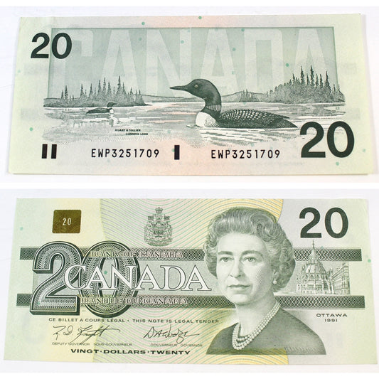 BC-58d 1991 Canada $20 Knight-Dodge, EWP, AU