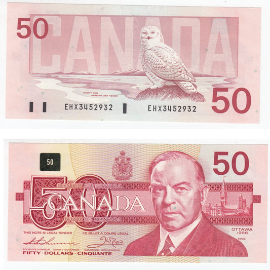 BC-59aA 1988 Canada $50 Thiessen-Crow, EHX above 2.1 M, Circ