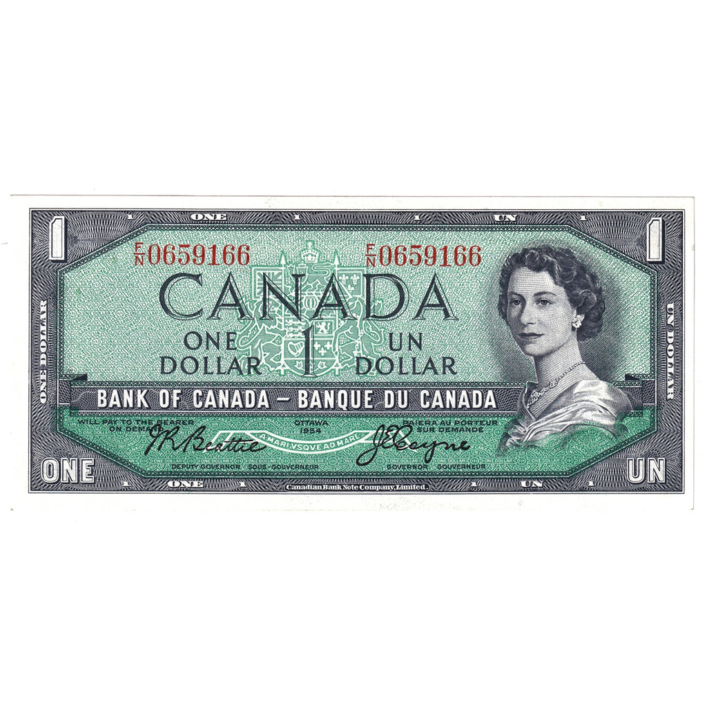 BC-37a 1954 Canada $1 Beattie-Coyne, F/N, Uncirculated (MS60)