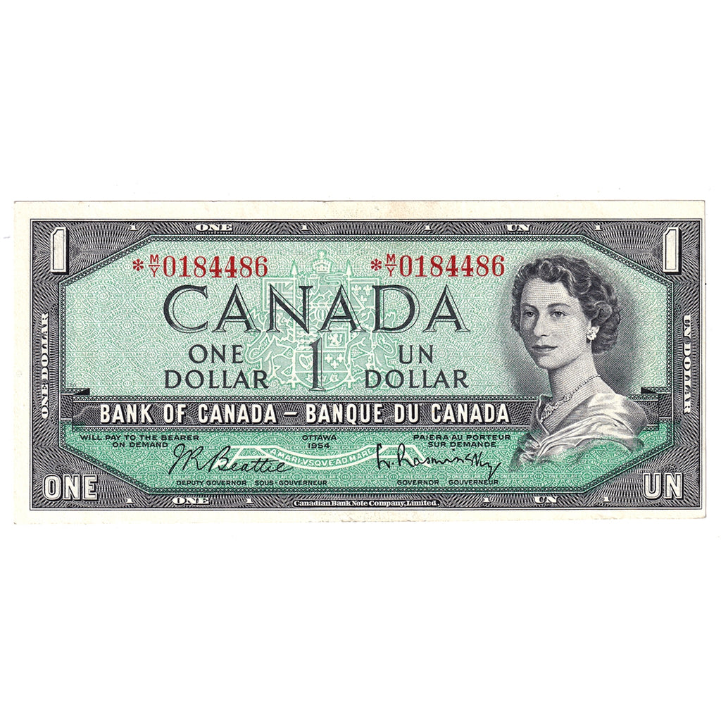 BC-37bA 1954 Canada $1 Beattie-Rasminsky, *M/Y, VF-EF
