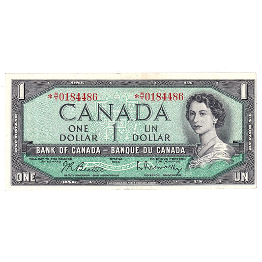 BC-37bA 1954 Canada $1 Beattie-Rasminsky, *M/Y, VF-EF