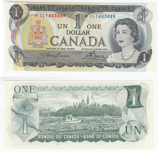 BC-46aA 1973 Canada $1 Lawson-Bouey, *IL, AU-UNC
