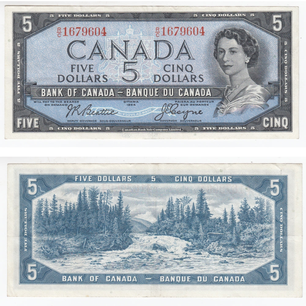 BC-39a-i 1954 Canada $5 Beattie-Coyne, R/C, VF-EF (VF30)