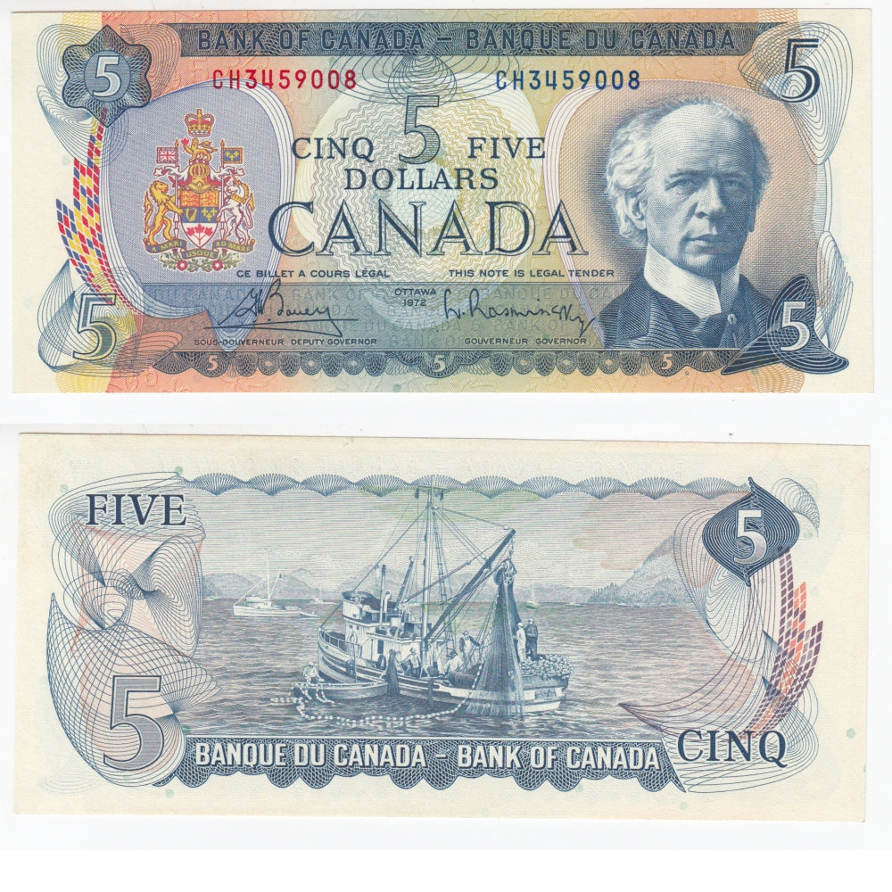 BC-48a 1972 Canada $5 Bouey-Rasminsky, CH, Choice Uncirculated (CUNC63)