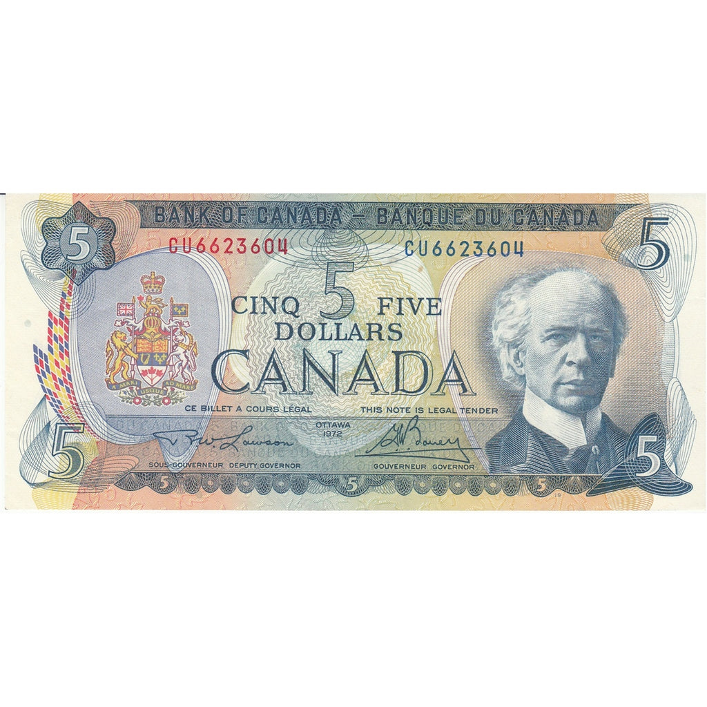 BC-48b 1972 Canada $5 Lawson-Bouey, CU, Extra Fine (EF40)