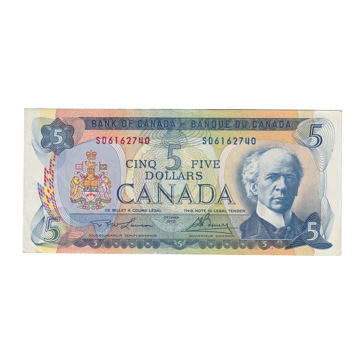 BC-48b 1972 Canada $5 Lawson-Bouey, SD, EF-AU (EF45)