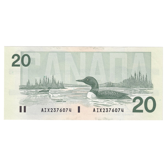 BC-58bA-i 1991 Canada $20 Bonin-Thiessen, AIX, AU-UNC