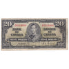 BC-25a 1937 Canada $20 Osborne-Towers, A/E, VG-F (VG10)