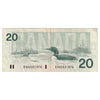 BC-58b-ii 1991 Canada $20 Bonin-Thiessen, EVA, No Back Position Number, CIRC