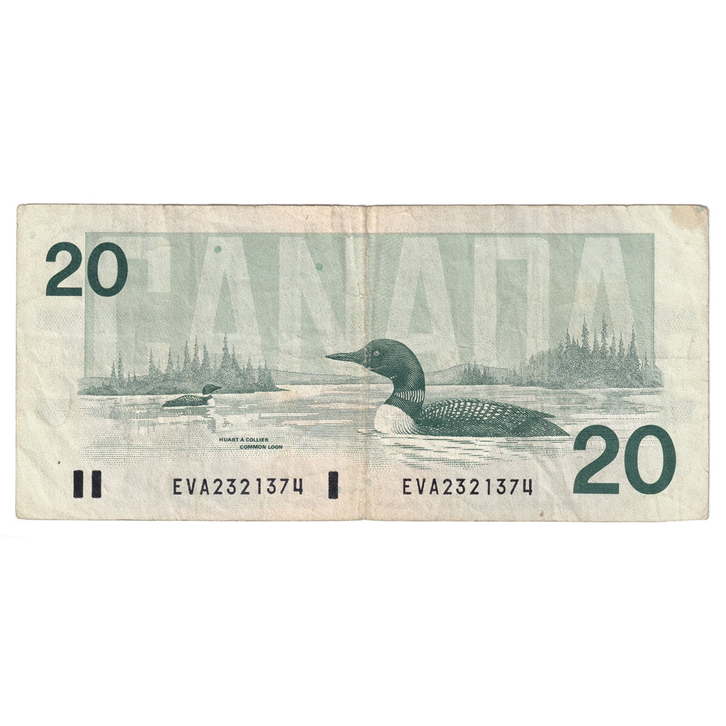BC-58b-ii 1991 Canada $20 Bonin-Thiessen, EVA, No Back Position Number, CIRC