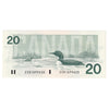 BC-58b-ii 1991 Canada $20 Bonin-Thiessen, EVB, No Back Position Number, UNC