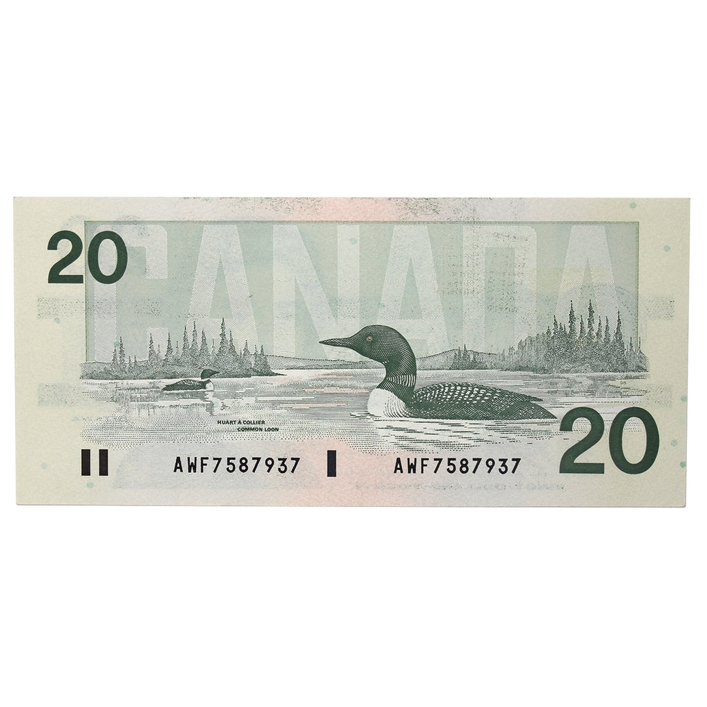 BC-58c 1991 Canada $20 Knight-Thiessen, AWF, Almost Uncirculated (AU50)