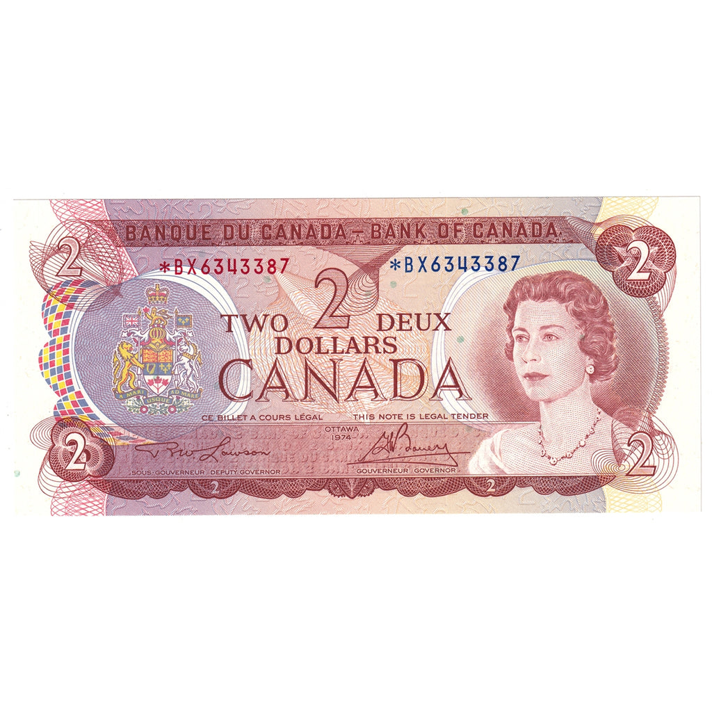 BC-47aA 1974 Canada $2 Lawson-Bouey, *BX, AU-UNC (AU55)