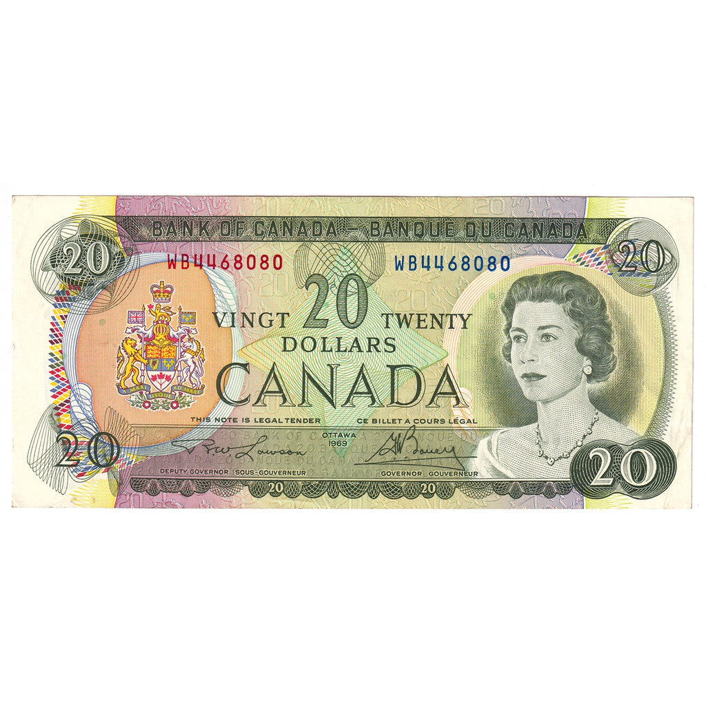 BC-50b 1969 Canada $20 Lawson-Bouey, WB, Almost Uncirculated (AU50)