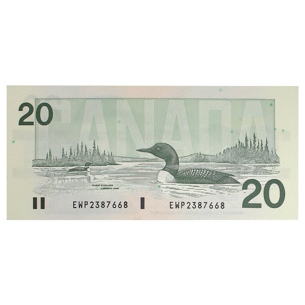 BC-58dA 1991 Canada $20 Knight-Dodge, EWP (2.358-2.394), AU-UNC (AU55)