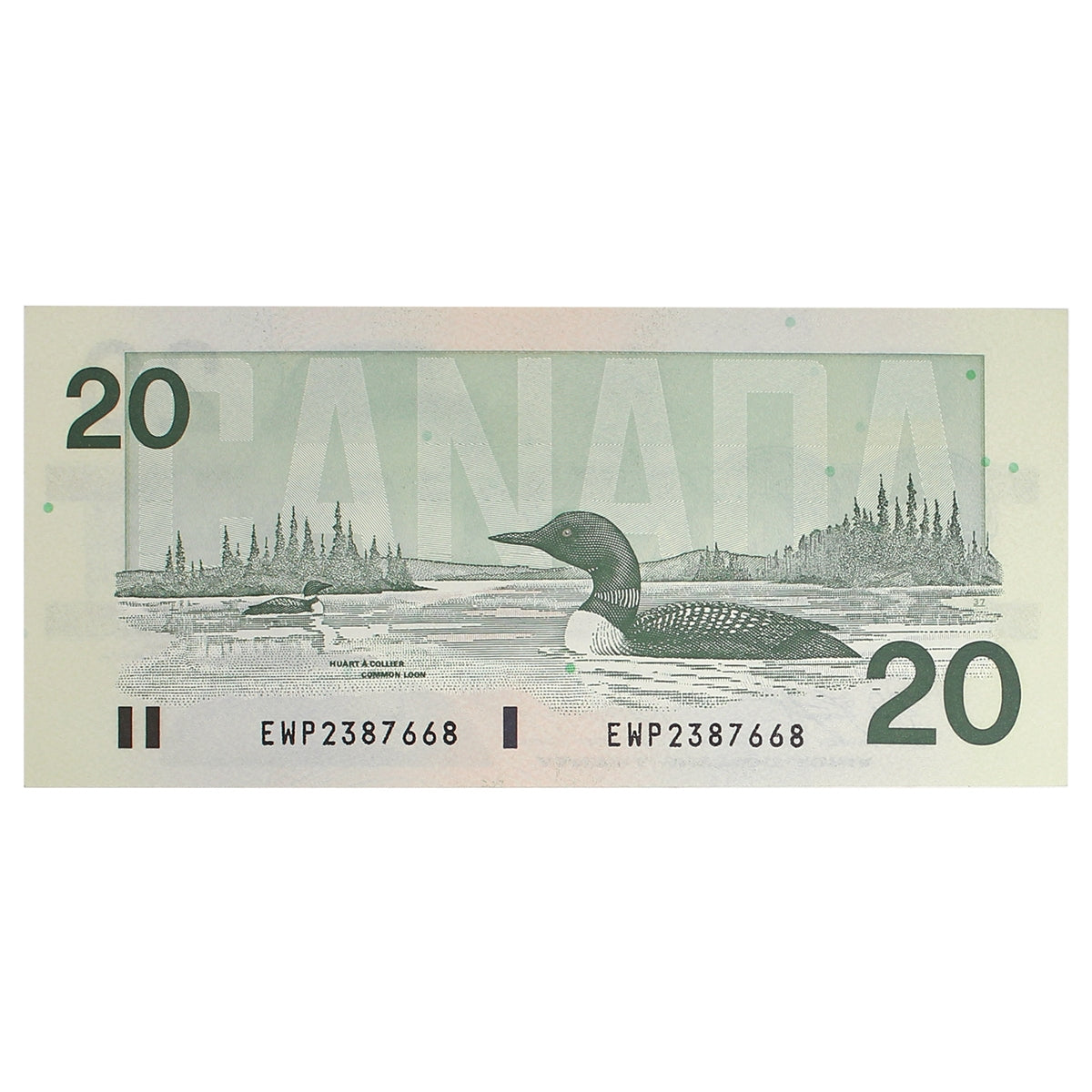 BC-58dA 1991 Canada $20 Knight-Dodge, EWP (2.358-2.394), AU-UNC (AU55)