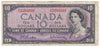 BC-40b 1954 Canada $10 Beattie-Rasminsky, O/V, Fine (F12)