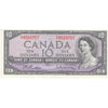 BC-40b 1954 Canada $10 Beattie-Rasminsky, P/V, VF-EF (VF30)