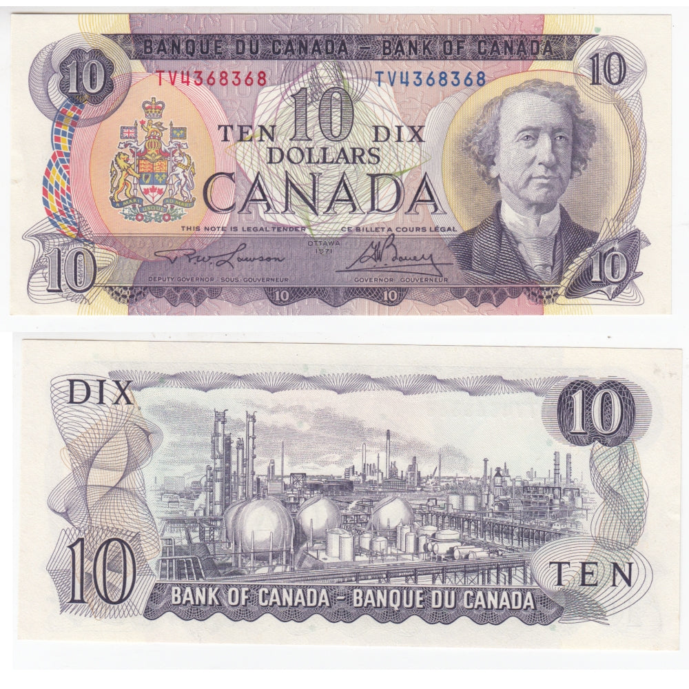BC-49c 1971 Canada $10 Lawson-Bouey, TV, AU-UNC (AU55)