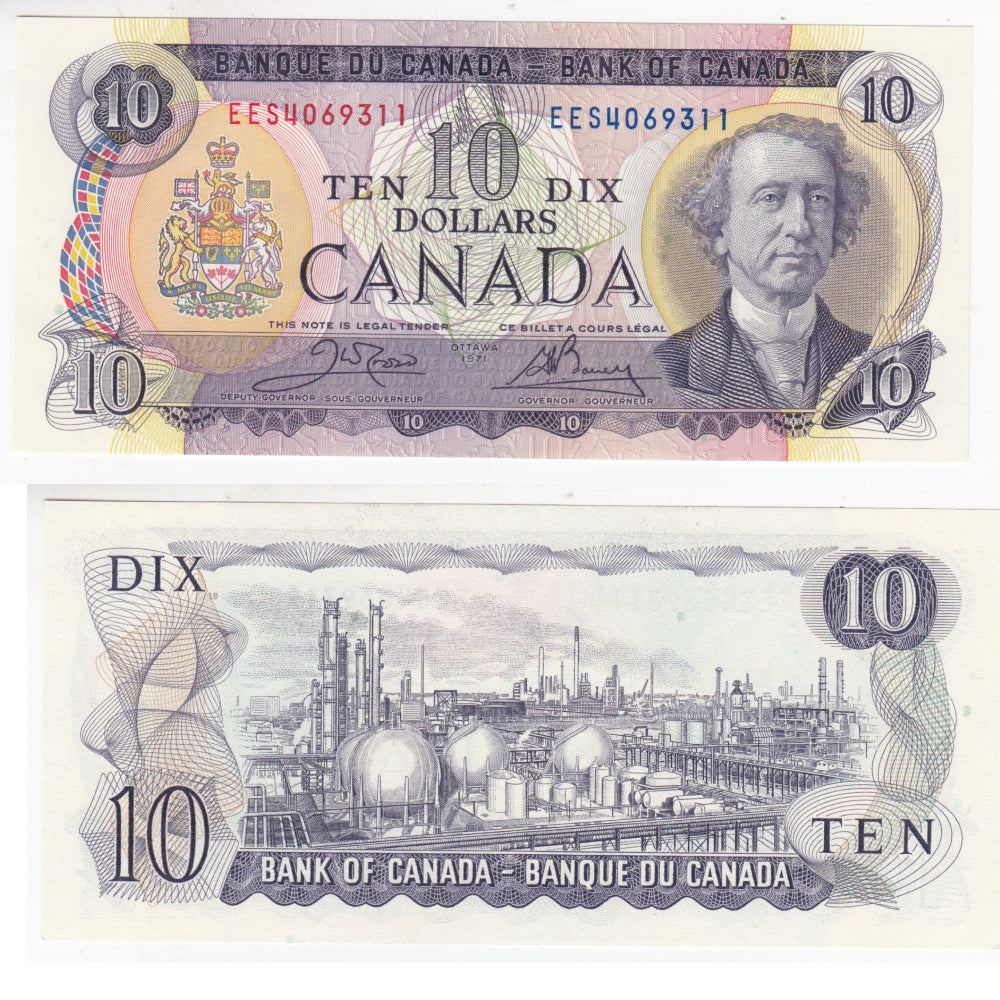 BC-49d 1971 Canada $10 Crow-Bouey, EES, Uncirculated (MS60)