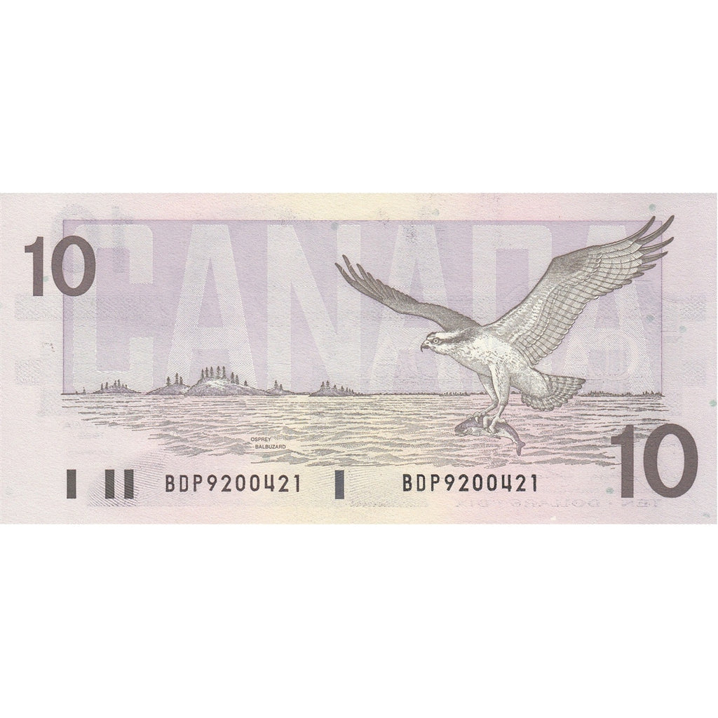 BC-57b 1989 Canada $10 Bonin-Thiessen, BDP, Uncirculated (MS60)
