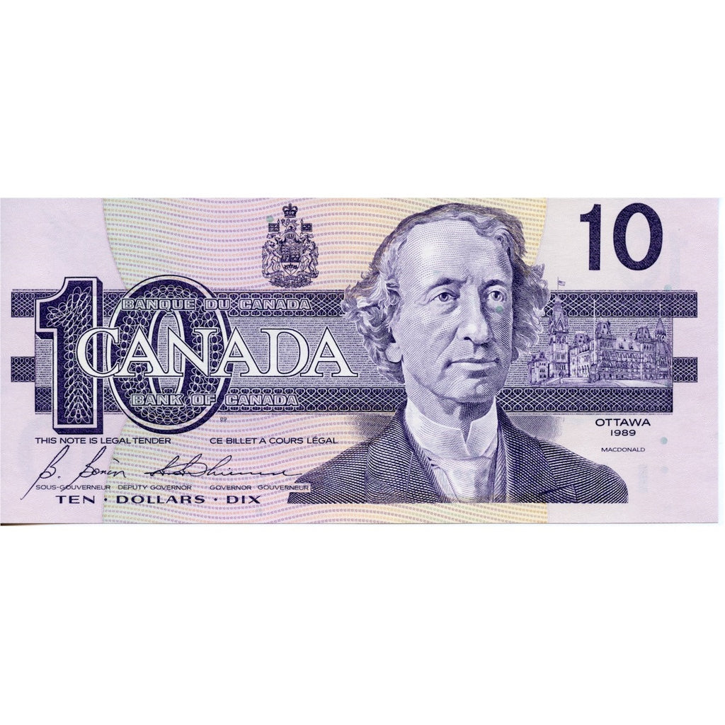 BC-57b 1989 Canada $10 Bonin-Thiessen, BEE, Uncirculated (MS60)